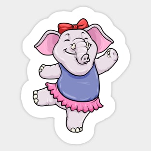 Cute elephant baby is dancing as a ballerina Sticker